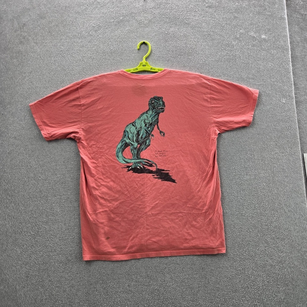 Welcome Men Shirt X-LARGE Coral Graphic Dinosaur Tee Logo Skateboards READ
